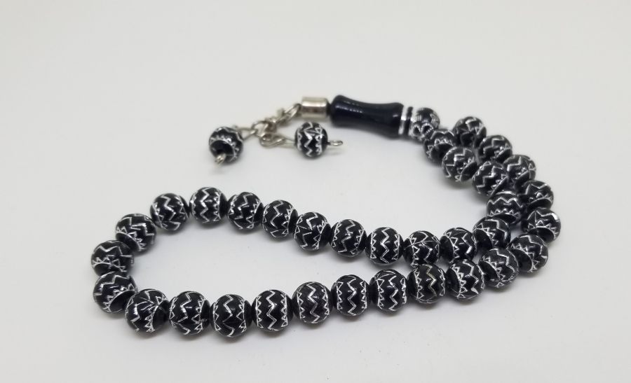 ÜZERİ GÜMÜŞ VERMEYLİ PLASTİK TESPİH