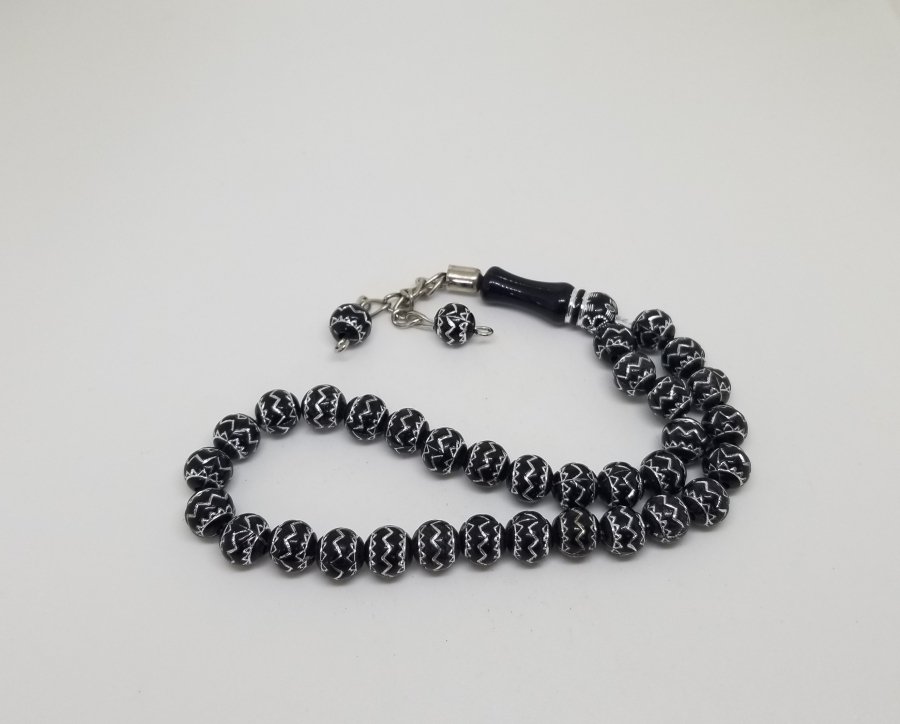 ÜZERİ GÜMÜŞ VERMEYLİ PLASTİK TESPİH