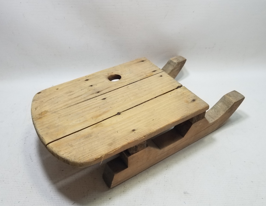 EL YAPIMI ANTİKA AHŞAP KIZAK - OYUNCAK