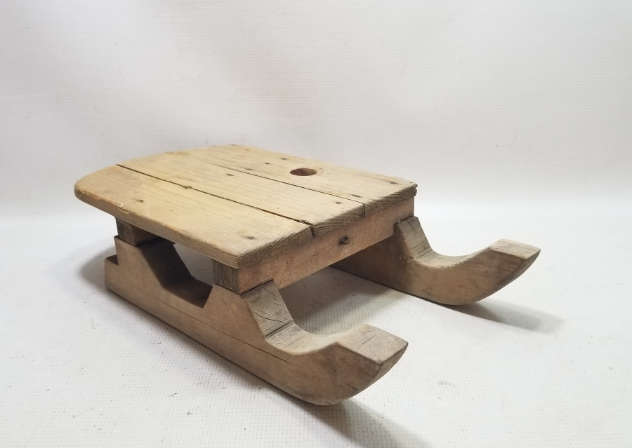 EL YAPIMI ANTİKA AHŞAP KIZAK - OYUNCAK