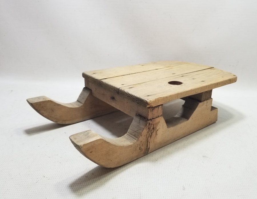 EL YAPIMI ANTİKA AHŞAP KIZAK - OYUNCAK