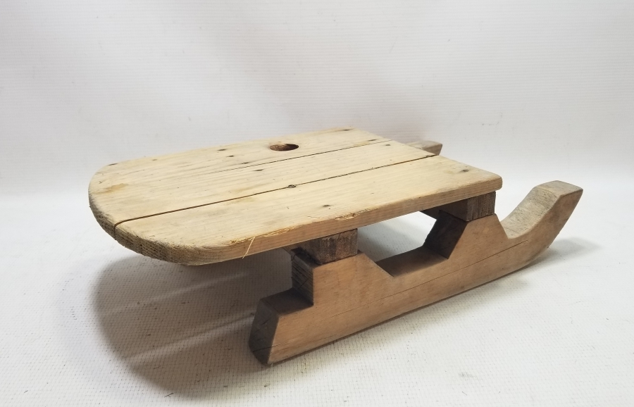 EL YAPIMI ANTİKA AHŞAP KIZAK - OYUNCAK