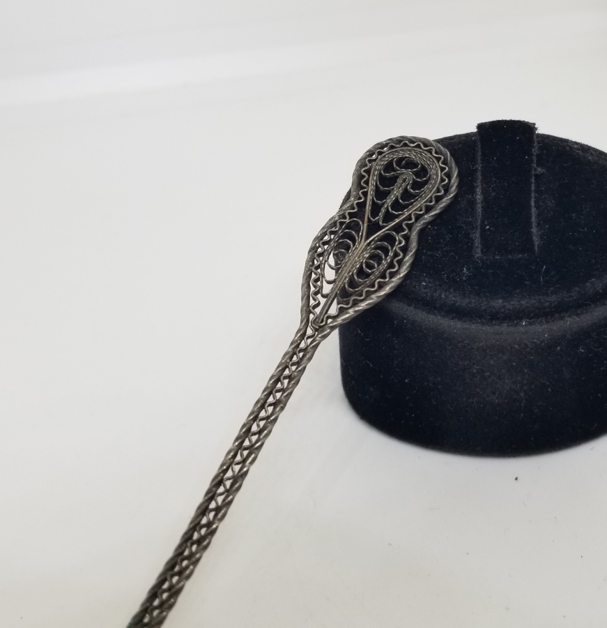 GÜMÜŞ KAPLAMA TELKARİ İŞÇİLİKLİ OSMANLI DÖNEMİ ÇAY KAŞIĞI