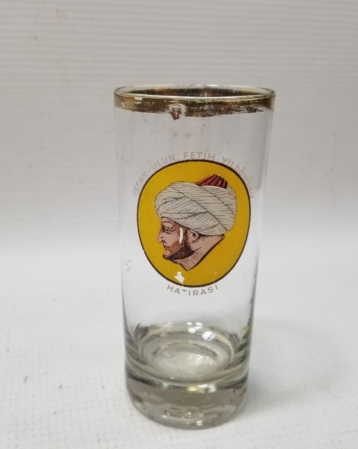 İSTANBUL'UN FETHİNİN 500. YILI ANISINA YAPILMIŞ ALTIN VARAKLI BARDAK