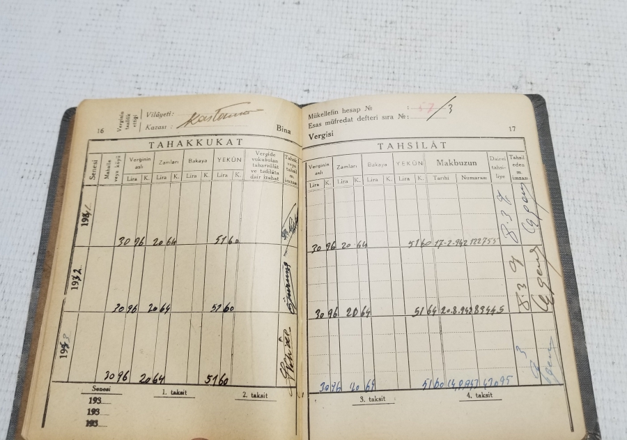 CUMHURİYET BAŞLARI ANTİKA VERGİ CÜZDANI