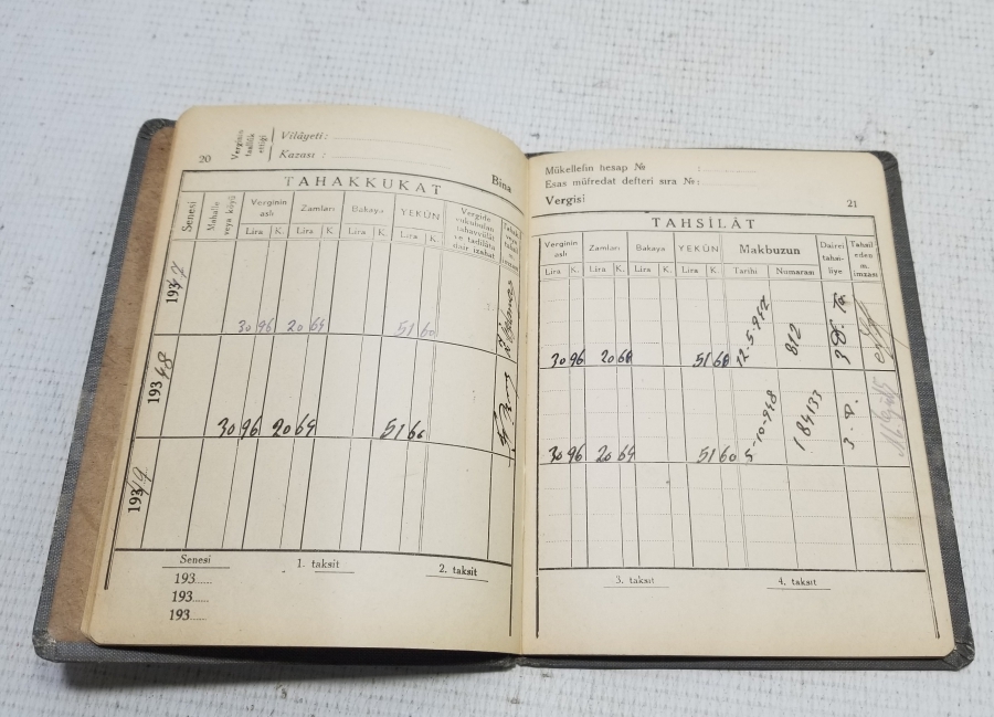 CUMHURİYET BAŞLARI ANTİKA VERGİ CÜZDANI