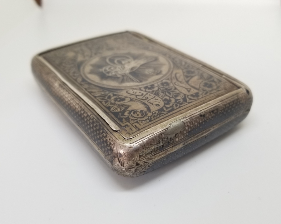 ÜZERİ OSMANLICA YAZILI VE TUĞRALI VAN DAMGALI GÜMÜŞ SİGARA TABAKASI