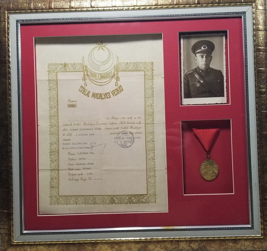 ORİJİNAL MADALYA-BERAT VE FOTOĞRAFIYLA TÜRKÇE YAZILI KURTULUŞ SAVAŞI HARP SETİ
