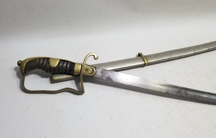 1. DÜNYA SAVAŞI DÖNEMİ KAN OLUKLU ORİJİNAL KININDA HAFİF SÜVARİ SUBAY KILICI