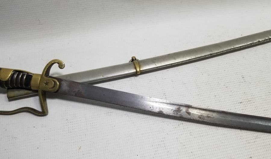 1. DÜNYA SAVAŞI DÖNEMİ KAN OLUKLU ORİJİNAL KININDA HAFİF SÜVARİ SUBAY KILICI