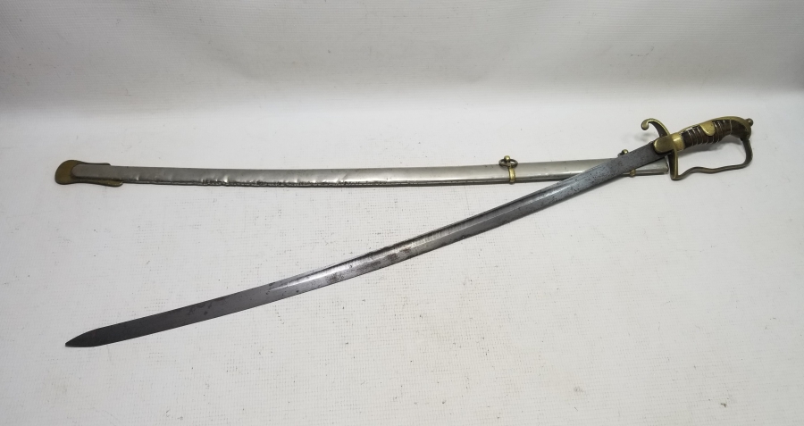 1. DÜNYA SAVAŞI DÖNEMİ KAN OLUKLU ORİJİNAL KININDA HAFİF SÜVARİ SUBAY KILICI