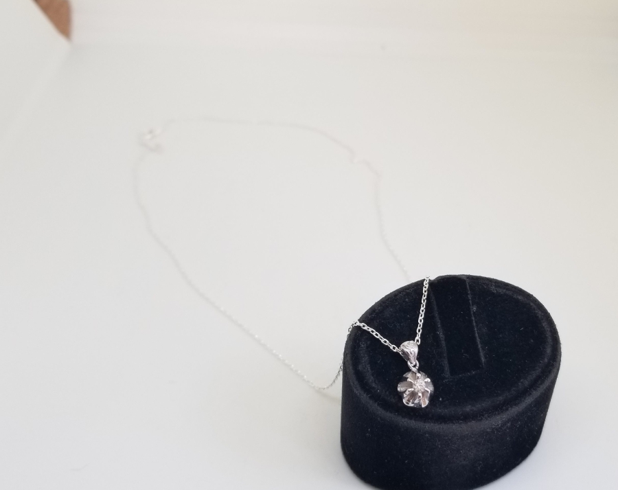 PIRLANTA TAŞLI ÖZEL YAPIM GÜMÜŞ KOLYE UCU