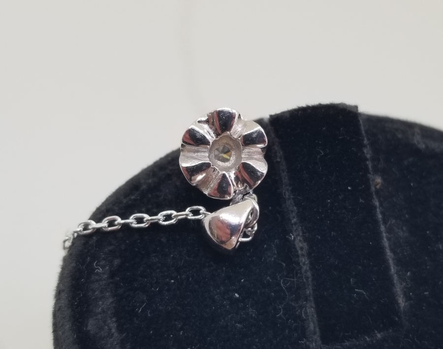 PIRLANTA TAŞLI ÖZEL YAPIM GÜMÜŞ KOLYE UCU