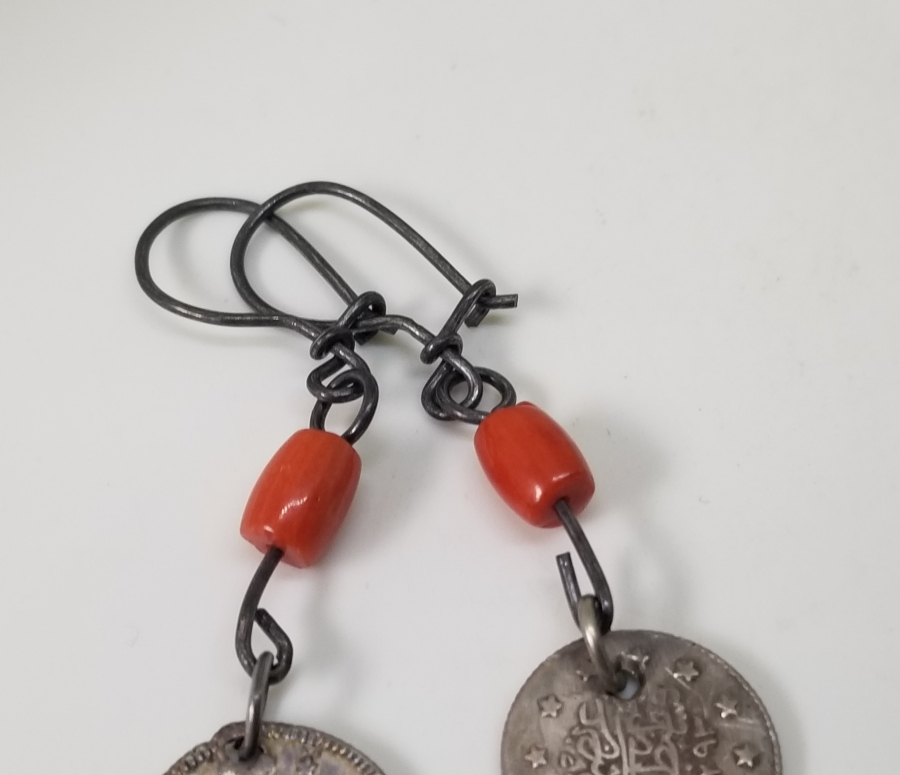 MERCANLI VE OSMANLI PARALI ÖZEL YAPIM GÜMÜŞ KÜPE