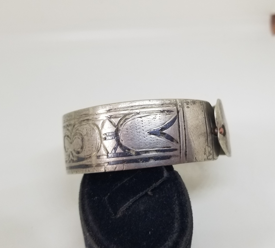 ÜZERİ SAVATLI OSMANLI DÖNEMİ GÜMÜŞ BİLEZİK