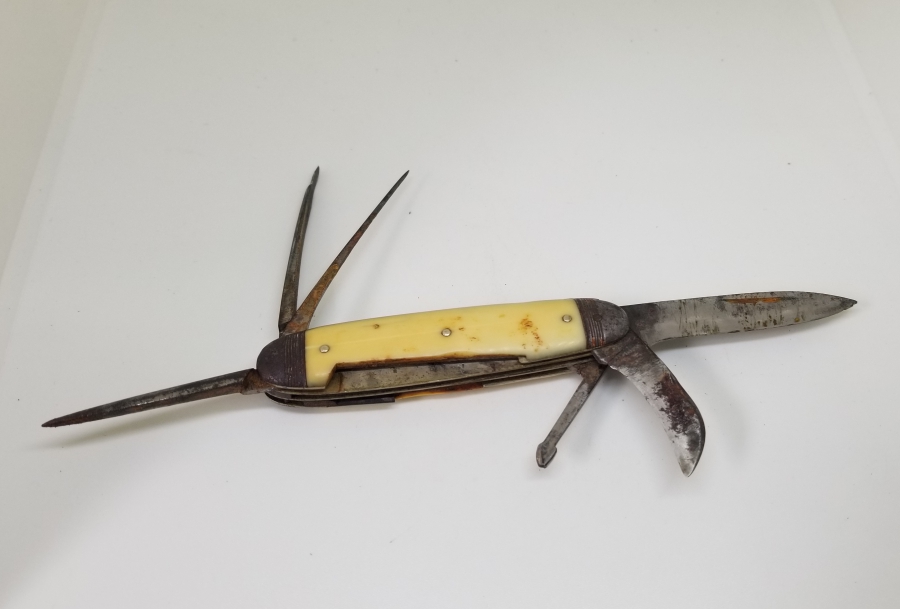 FİLDİŞİ SAPLI ANTİKA ÇOK AMAÇLI ÇAKI