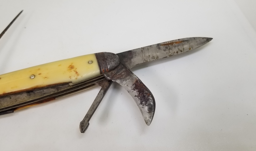 FİLDİŞİ SAPLI ANTİKA ÇOK AMAÇLI ÇAKI