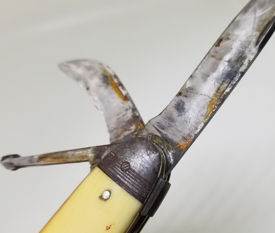 FİLDİŞİ SAPLI ANTİKA ÇOK AMAÇLI ÇAKI