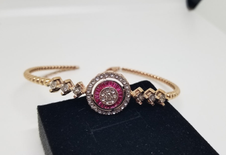 ELMAS VE YAKUT TAŞLI ÖZEL YAPIM BİLEKLİK