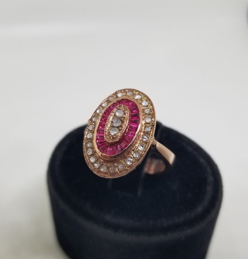 ELMAS VE YAKUT TAŞLI ÖZEL YAPIM YÜZÜK