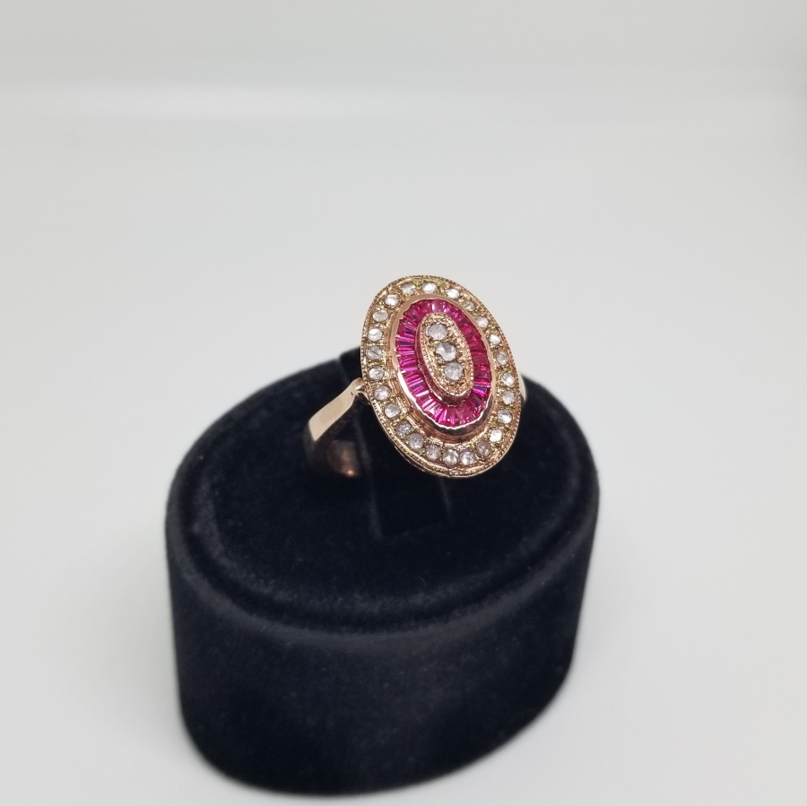 ELMAS VE YAKUT TAŞLI ÖZEL YAPIM YÜZÜK