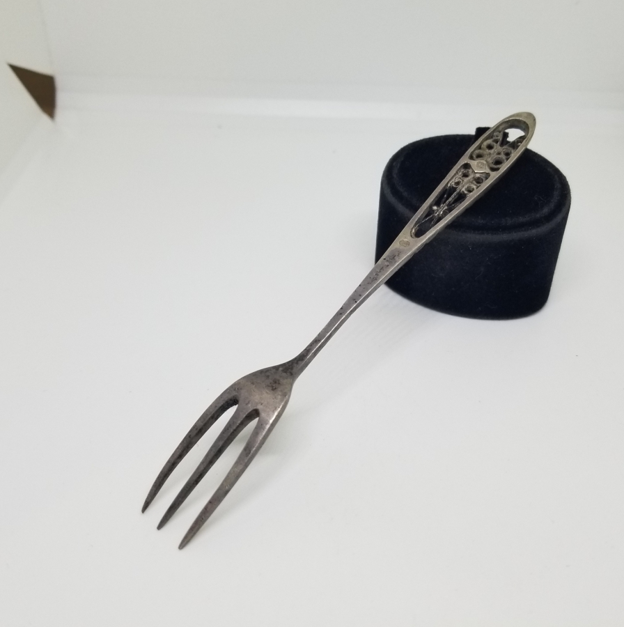 ARKASI ÇİFT USTA DAMGALI OSMANLI DÖNEMİ GÜMÜŞ ÇATAL