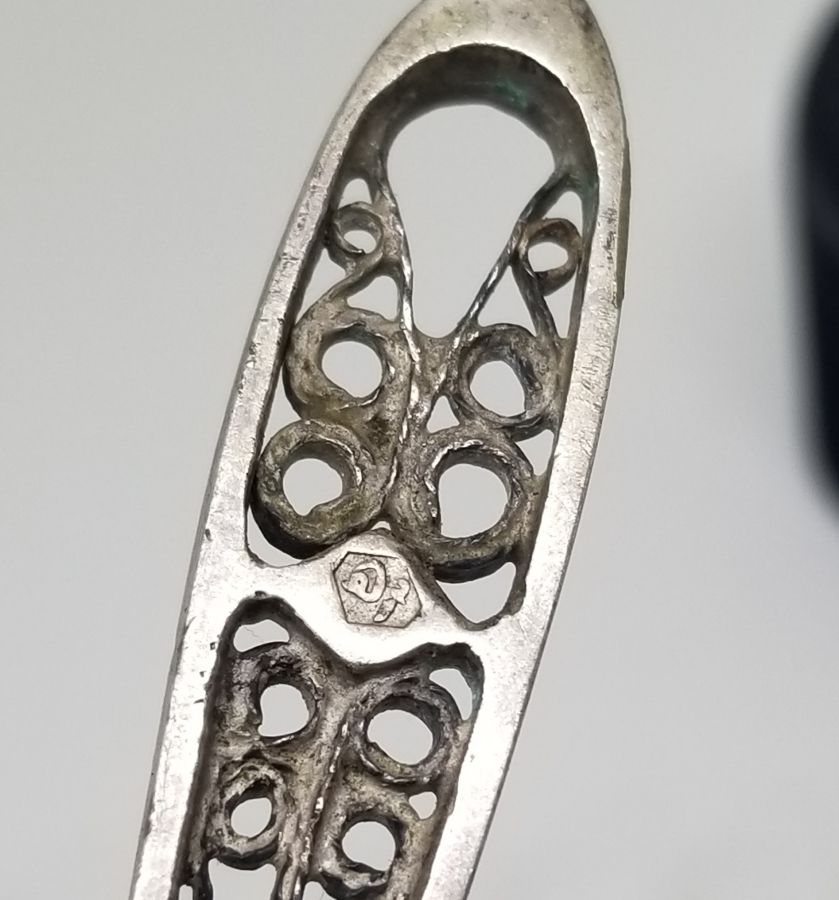 ARKASI ÇİFT USTA DAMGALI OSMANLI DÖNEMİ GÜMÜŞ ÇATAL