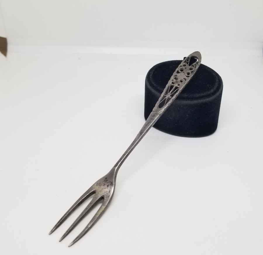 ARKASI ÇİFT USTA DAMGALI OSMANLI DÖNEMİ GÜMÜŞ ÇATAL