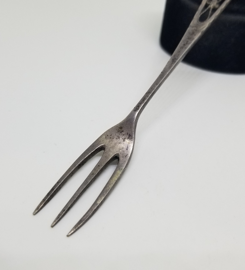 ARKASI ÇİFT USTA DAMGALI OSMANLI DÖNEMİ GÜMÜŞ ÇATAL