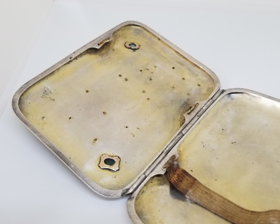 GÜMÜŞ ÜZERİ ALTIN ÇAKMA İŞÇİLİKLİ OSMANLI DENİZCİ PAŞA SİGARA TABAKASI