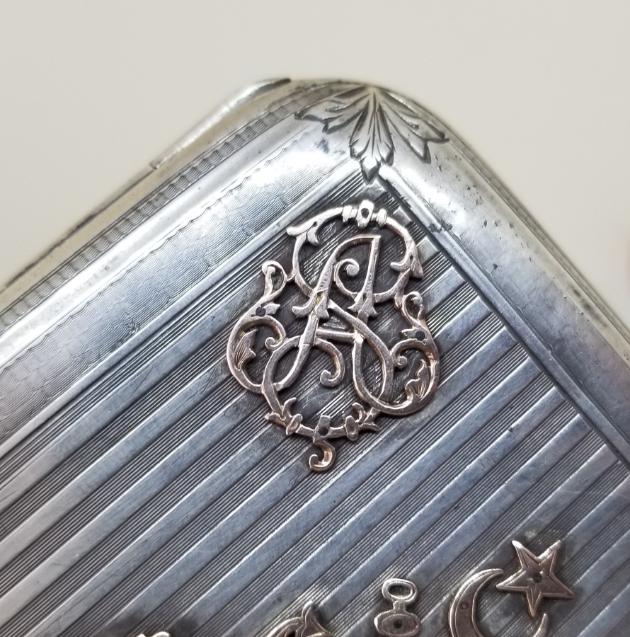 GÜMÜŞ ÜZERİ ALTIN ÇAKMA İŞÇİLİKLİ OSMANLI DENİZCİ PAŞA SİGARA TABAKASI