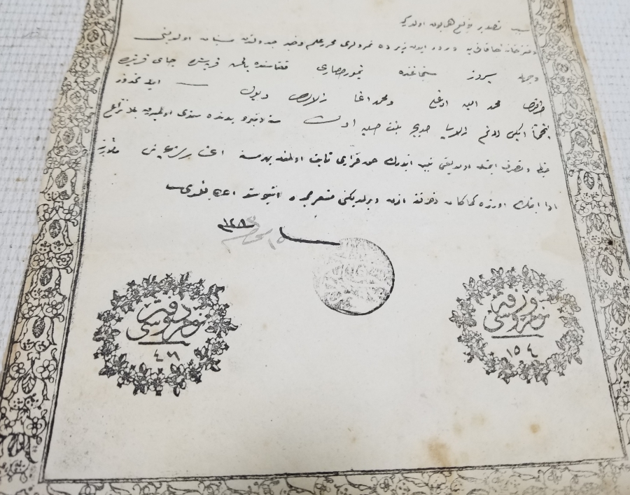 ABDÜLAZİZ HAN DÖNEMİ SARAYDAN VERİLMİŞ EL YAZMA NADİR SENEDİ HAKANİ