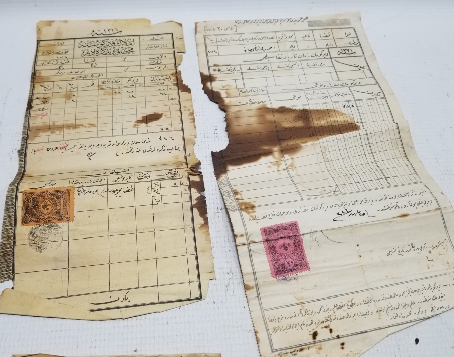 ÜZERLERİ PULLU OSMANLI DÖNEMİ MAKBUZ LOTU