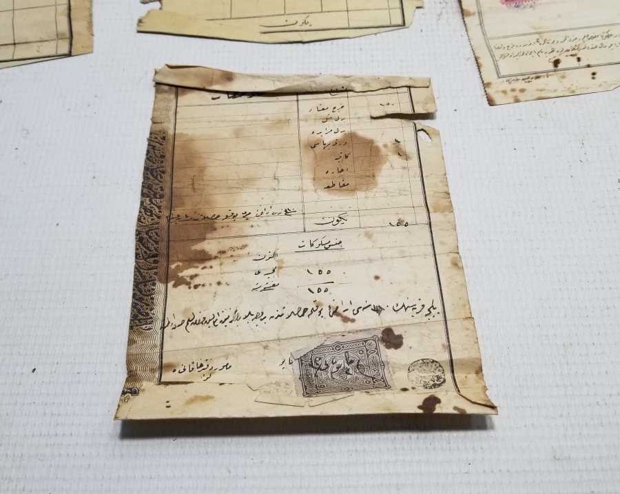 ÜZERLERİ PULLU OSMANLI DÖNEMİ MAKBUZ LOTU