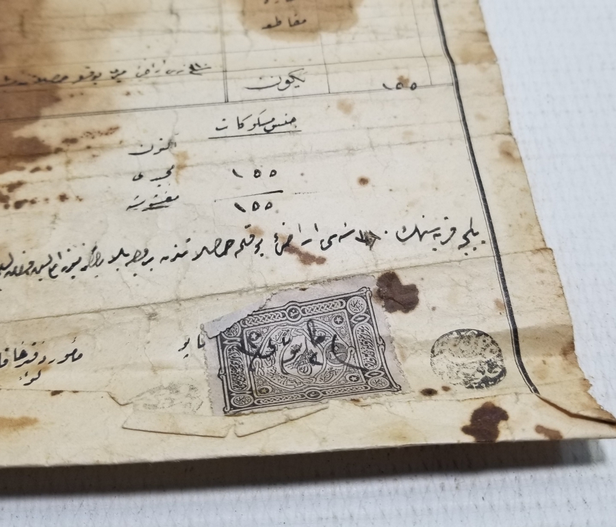 ÜZERLERİ PULLU OSMANLI DÖNEMİ MAKBUZ LOTU