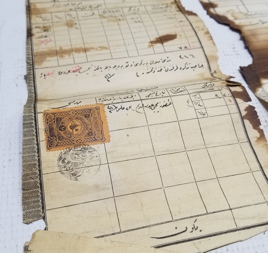 ÜZERLERİ PULLU OSMANLI DÖNEMİ MAKBUZ LOTU