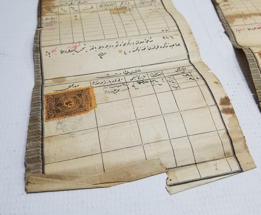 ÜZERLERİ PULLU OSMANLI DÖNEMİ MAKBUZ LOTU