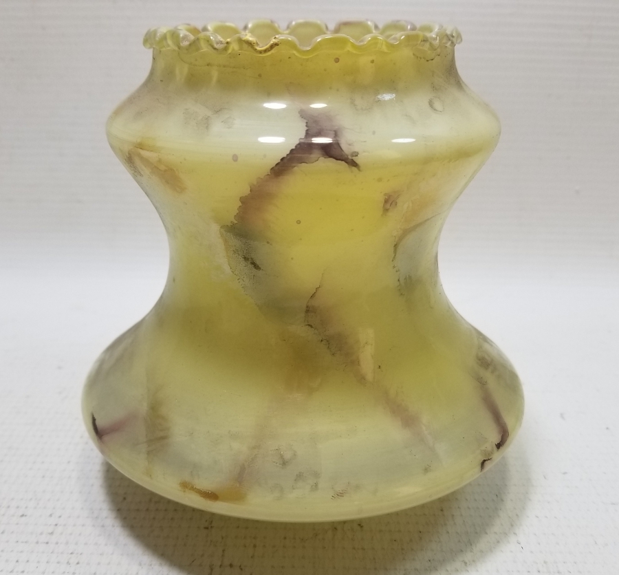 BALGAMLI FORM OSMANLI DÖNEMİ NADİR GAZ LAMBASI FANUSU