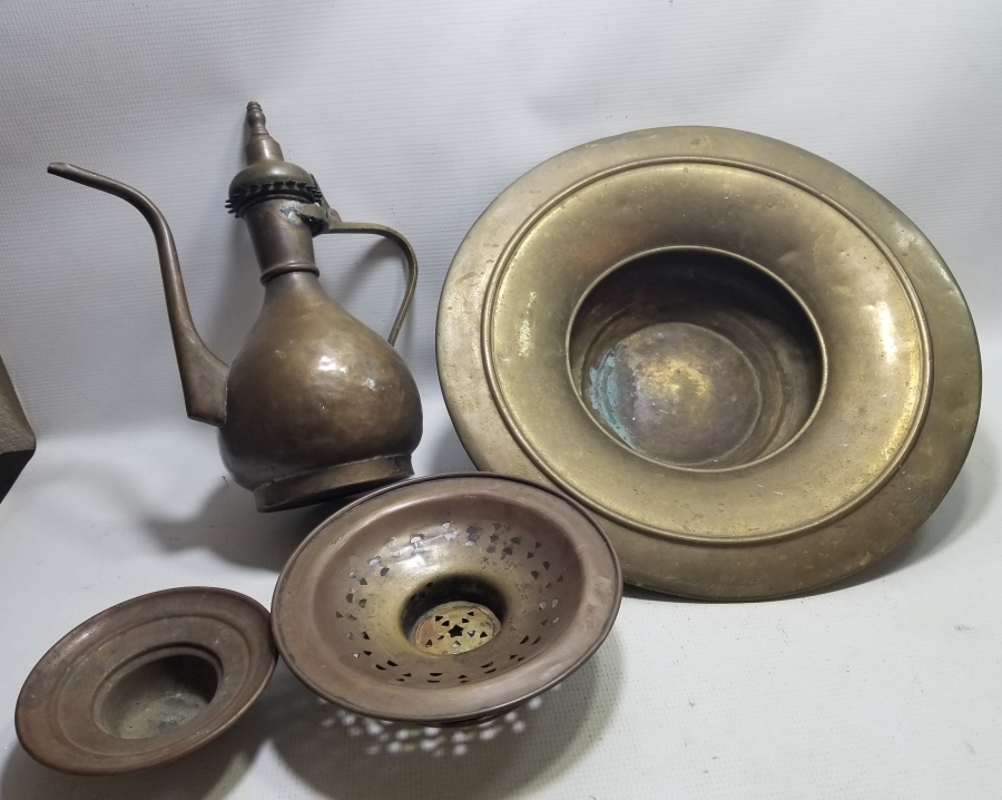 ÜZERİ OSMANLICA YAZILI OSMANLI DÖNEMİ NADİR LEĞEN İBRİK TAKIMI