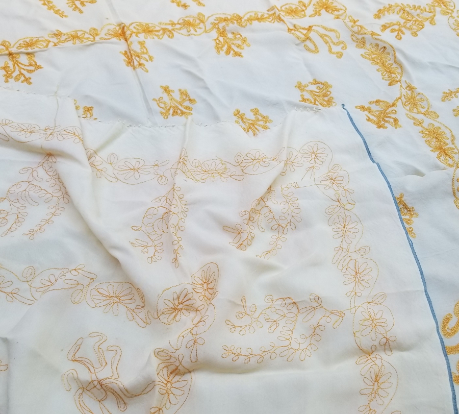 SUZANİ İŞÇİLİKLİ ÜZERİ OSMANLICA YAZILI OSMANLI DÖNEMİ BOHÇA