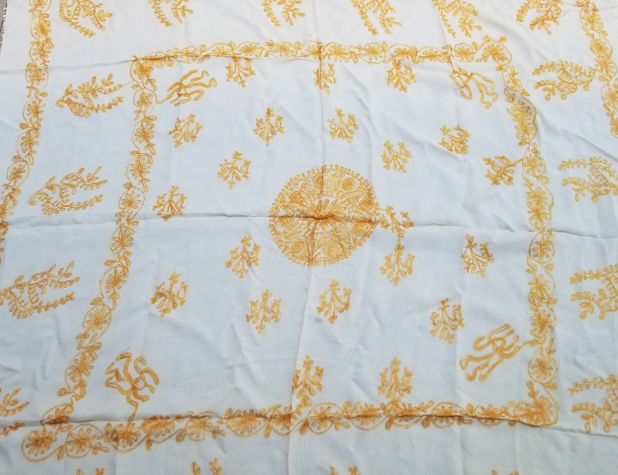 SUZANİ İŞÇİLİKLİ ÜZERİ OSMANLICA YAZILI OSMANLI DÖNEMİ BOHÇA