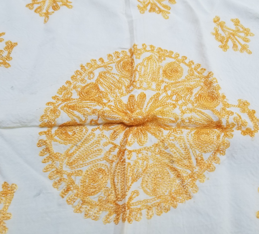 SUZANİ İŞÇİLİKLİ ÜZERİ OSMANLICA YAZILI OSMANLI DÖNEMİ BOHÇA