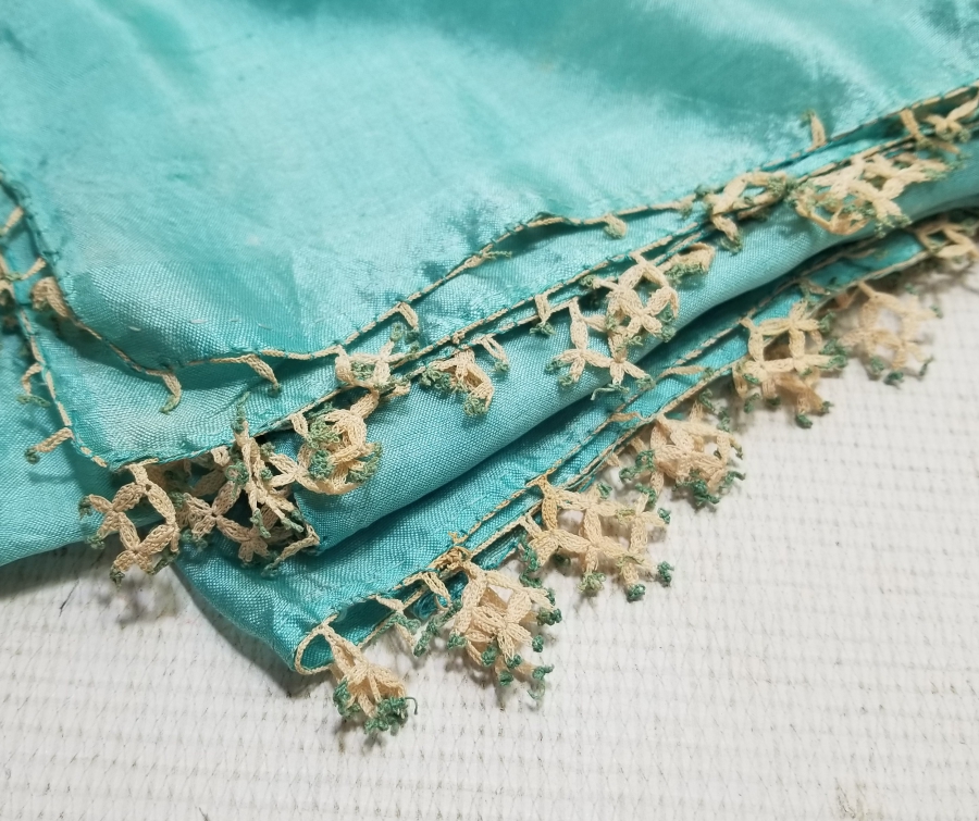 OSMANLI DÖNEMİ İĞNE OYALI İPEK KREP