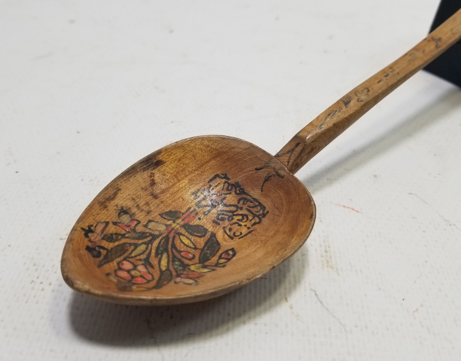 ÜZERİ BEYİT YAZILI OSMANLI DÖNEMİ TAHTA KAŞIK