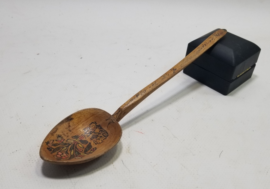 ÜZERİ BEYİT YAZILI OSMANLI DÖNEMİ TAHTA KAŞIK