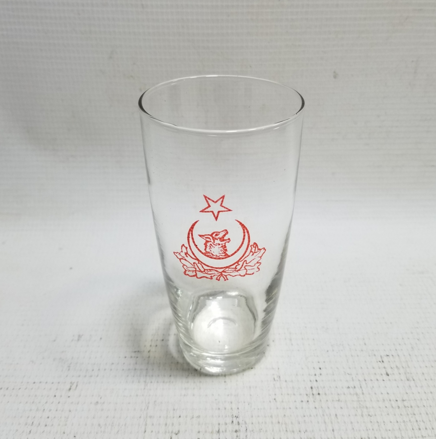 CUMHURİYET BAŞLARI ÇOK NADİR ÜZERİ BOZKURT VE AY YILDIZLI BARDAK