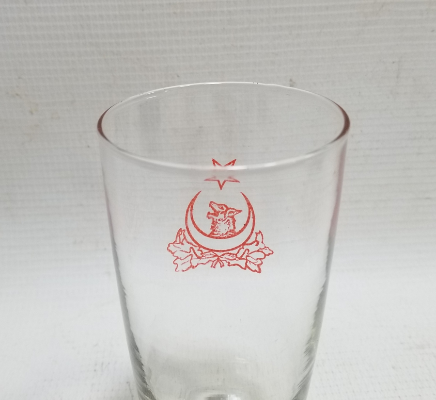 CUMHURİYET BAŞLARI ÇOK NADİR ÜZERİ BOZKURT VE AY YILDIZLI BARDAK