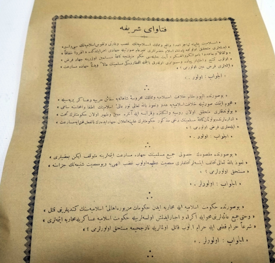 1. DÜNYA SAVAŞI OSMANLICA SEFERBERLİK İLANI VE CİHAD FETVASI