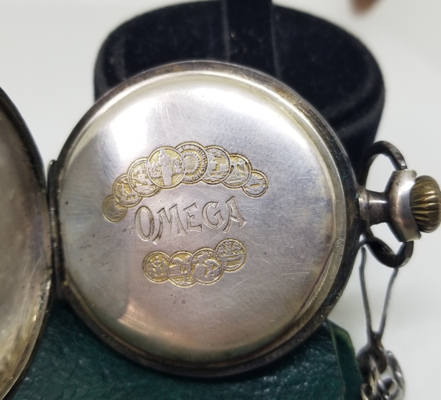 ORİJİNAL GÜMÜŞ KÖSTEĞİYLE KURMALI OMEGA CEP SAATİ