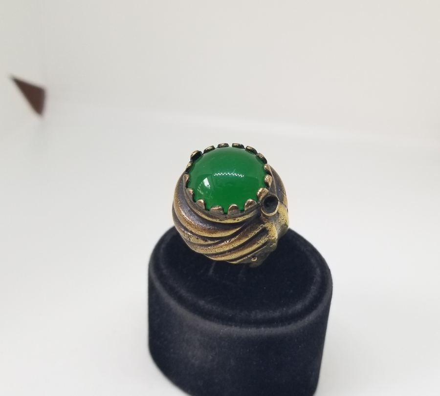 DERVİŞ SARIĞI FORMUNDA YAPILMIŞ ANTİKA YÜZÜK